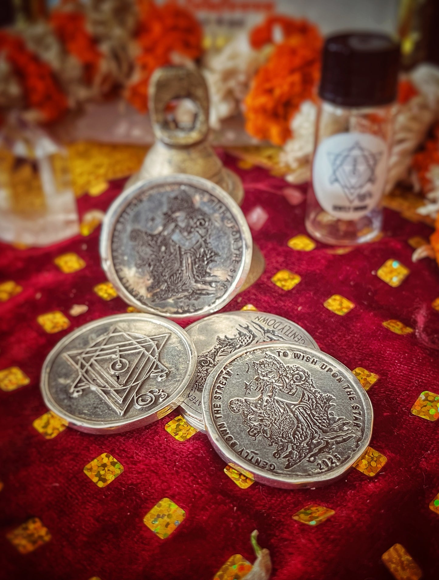 Gently Down Pure Silver Sigil Altar Medallion