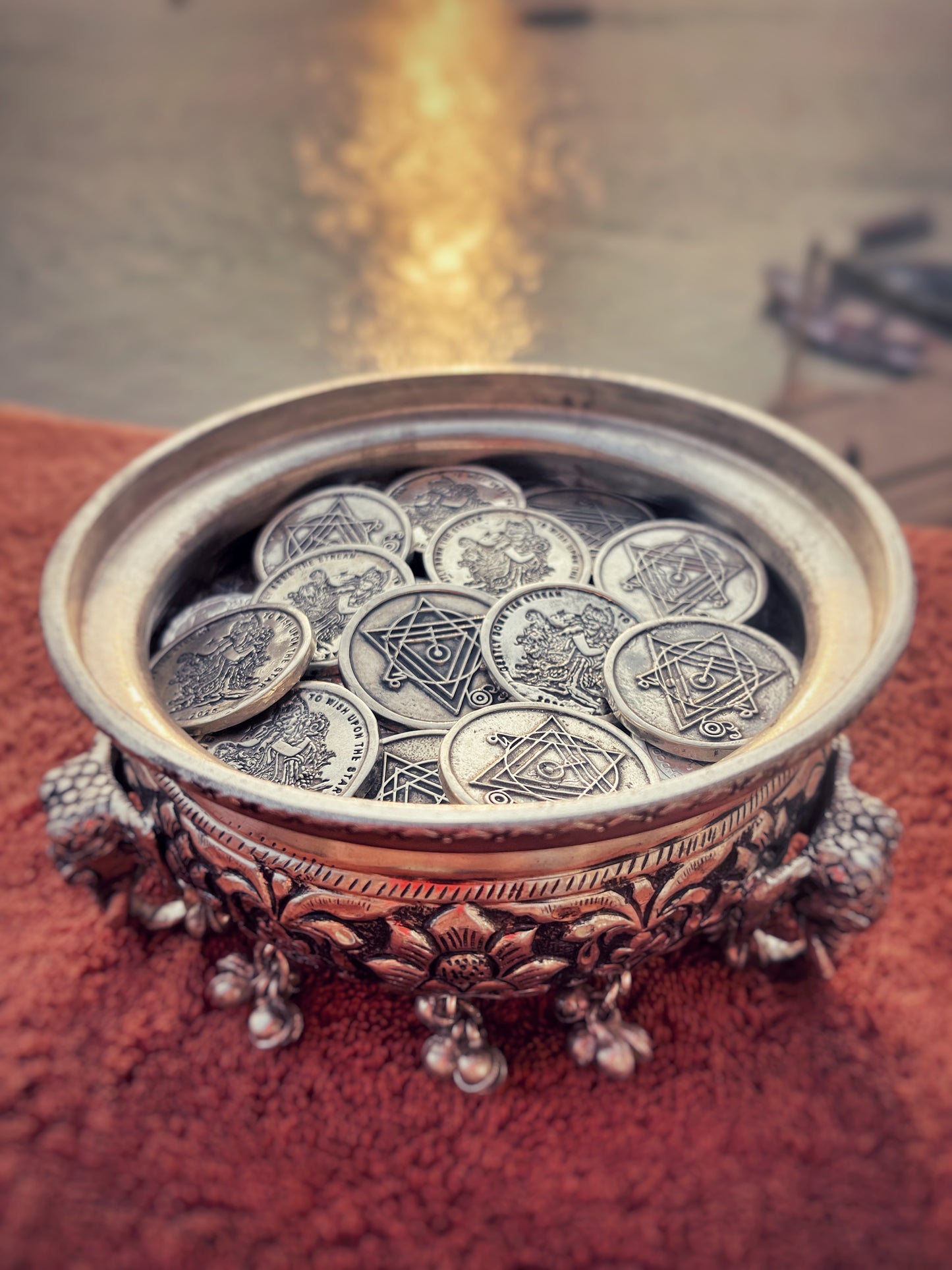 Gently Down Pure Silver Sigil Altar Medallion