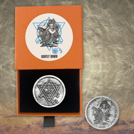 Gently Down Pure Silver Sigil Altar Medallion