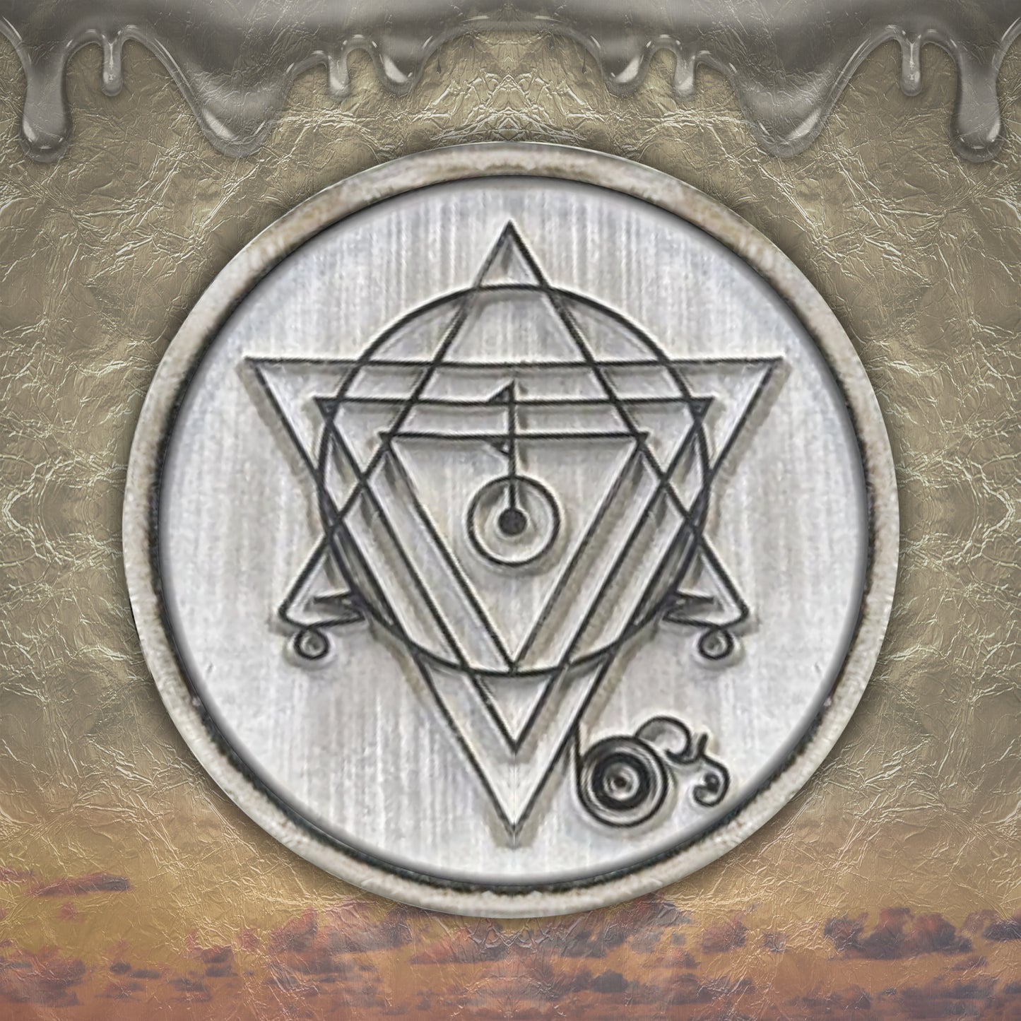 Gently Down Pure Silver Sigil Altar Medallion